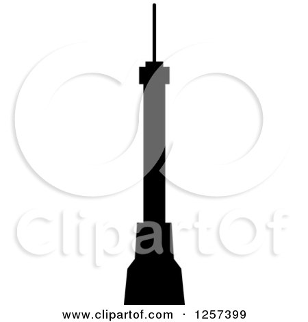 Clipart of a Black and White Television Tower - Royalty Free Vector Illustration by Vector Tradition SM