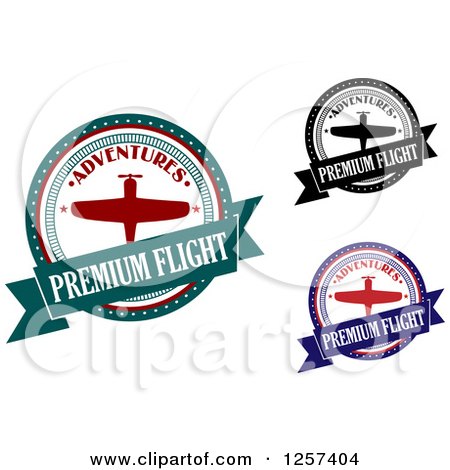 Clipart of Premium Flight Airplane Designs - Royalty Free Vector Illustration by Vector Tradition SM
