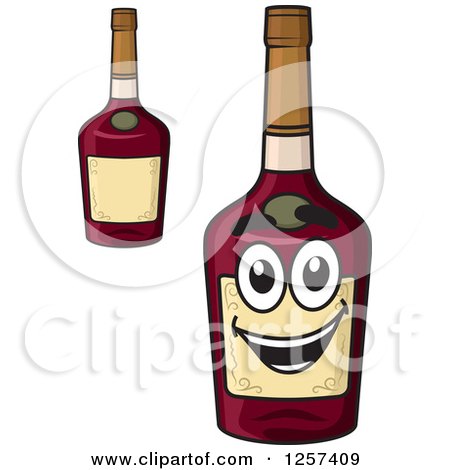 Clipart of Alcohol Bottles - Royalty Free Vector Illustration by Vector Tradition SM