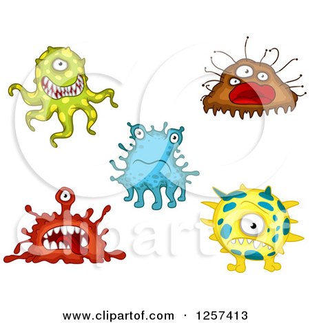 Clipart of Monsters Germs Aliens or Viruses - Royalty Free Vector Illustration by Vector Tradition SM