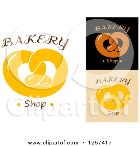 Clipart of Soft Pretzels with Bakery Shop Text - Royalty Free Vector Illustration by Vector Tradition SM