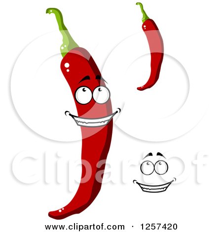 Clipart of Red Chili Peppers - Royalty Free Vector Illustration by Vector Tradition SM