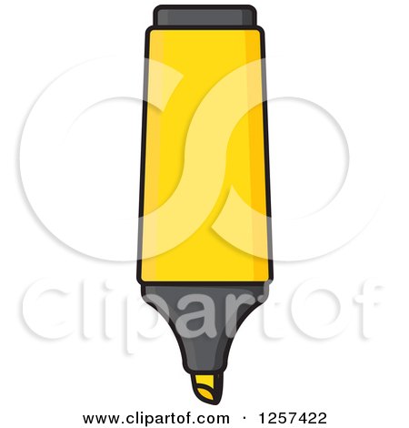 Clipart of a Yellow Highlighter Marker - Royalty Free Vector Illustration by Vector Tradition SM