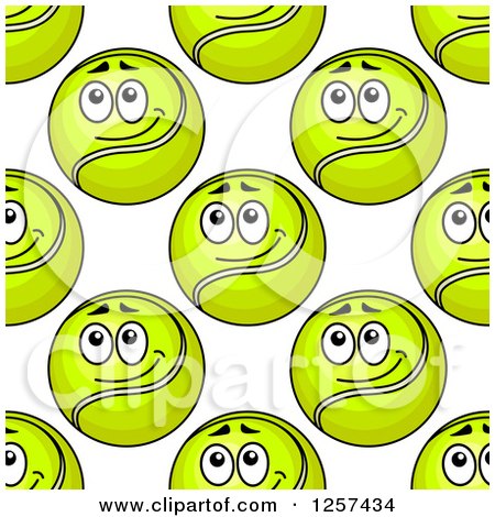 Clipart of a Seamless Pattern Background of Tennis Balls - Royalty Free Vector Illustration by Vector Tradition SM