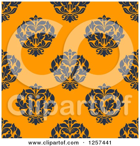 Clipart of a Seamless Pattern Background of Floral Damask - Royalty Free Vector Illustration by Vector Tradition SM