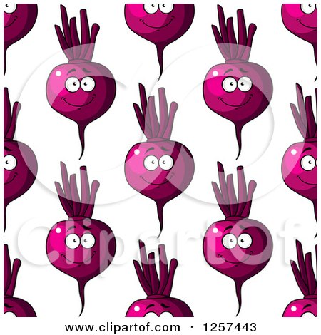Clipart of a Seamless Pattern Background of Happy Beets - Royalty Free Vector Illustration by Vector Tradition SM