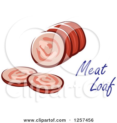 Clipart of a Sliced Meatloaf with Text - Royalty Free Vector Illustration by Vector Tradition SM