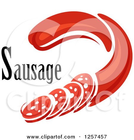 Clipart of a Sausage with Text - Royalty Free Vector Illustration by Vector Tradition SM