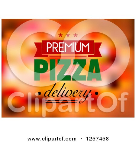 Clipart of a Premium Pizza Delivery Design - Royalty Free Vector Illustration by Vector Tradition SM