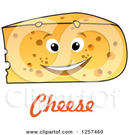 Clipart of a Happy Cheese Wedge with Text - Royalty Free Vector Illustration by Vector Tradition SM