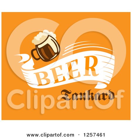 Clipart of a Beer Banner on Orange - Royalty Free Vector Illustration by Vector Tradition SM