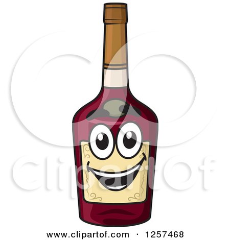 Clipart of a Happy Alcohol Bottle - Royalty Free Vector Illustration by Vector Tradition SM