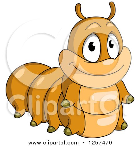 Clipart of a Cute Brown Caterpillar - Royalty Free Vector Illustration by Vector Tradition SM