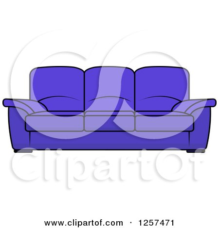 Clipart of a Blue Couch - Royalty Free Vector Illustration by Vector Tradition SM