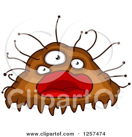 Clipart of a Brown Pile Monster Germ Alien or Virus - Royalty Free Vector Illustration by Vector Tradition SM