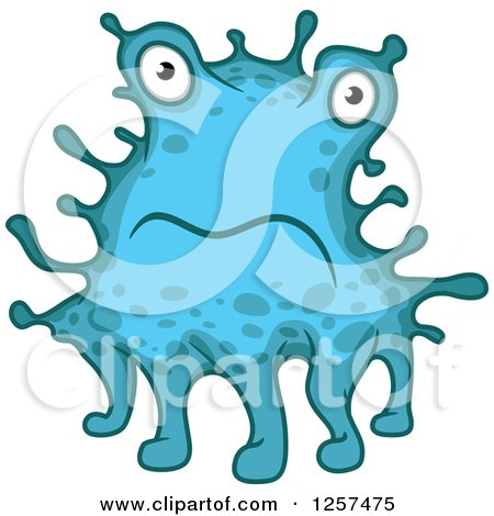 Clipart of a Blue Monster Germ Alien or Virus - Royalty Free Vector Illustration by Vector Tradition SM