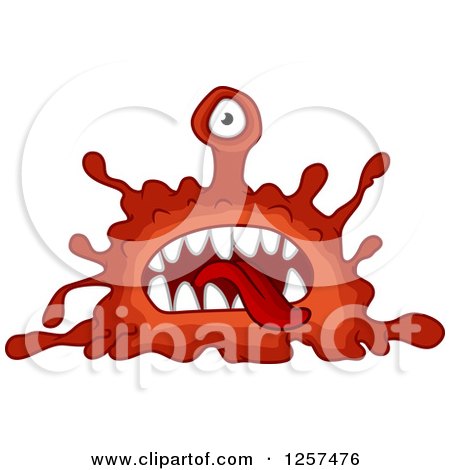 Clipart of a Red Monster Germ Alien or Virus - Royalty Free Vector Illustration by Vector Tradition SM