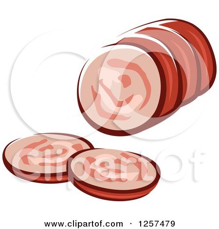 Clipart of a Sliced Meatloaf - Royalty Free Vector Illustration by Vector Tradition SM
