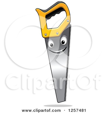 Clipart of a Happy Saw Character - Royalty Free Vector Illustration by Vector Tradition SM