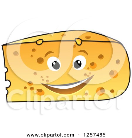 Clipart of a Happy Cheese Wedge - Royalty Free Vector Illustration by Vector Tradition SM