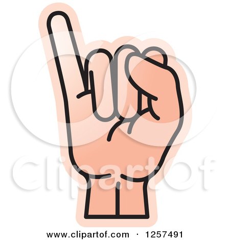 Clipart of a Sign Language Hand Gesturing Letter I - Royalty Free Vector Illustration by Lal Perera