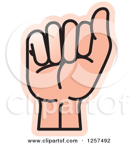 Clipart of a Sign Language Hand Gesturing Letter a - Royalty Free Vector Illustration by Lal Perera