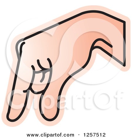 Clipart of a Sign Language Hand Gesturing Letter Q - Royalty Free Vector Illustration by Lal Perera