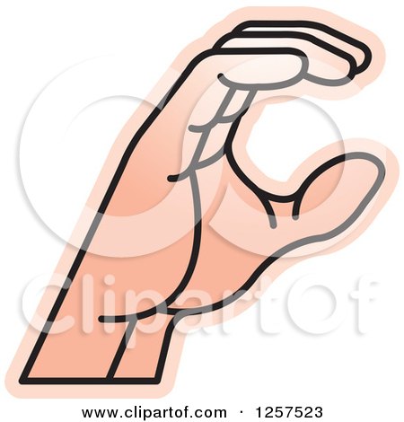 Clipart of a Sign Language Hand Gesturing Letter C - Royalty Free Vector Illustration by Lal Perera