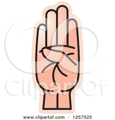 Clipart of a Sign Language Hand Gesturing Letter B - Royalty Free Vector Illustration by Lal Perera