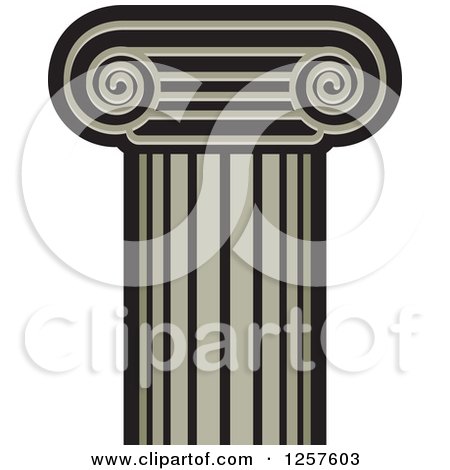 Clipart of a Column Pillar - Royalty Free Vector Illustration by Lal Perera