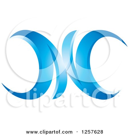 Clipart of a Blue Abstract Logo - Royalty Free Vector Illustration by Lal Perera