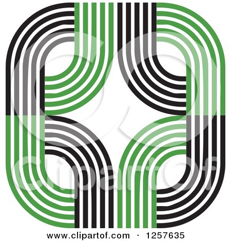 Clipart of a Green and Black Abstract Road Logo - Royalty Free Vector Illustration by Lal Perera