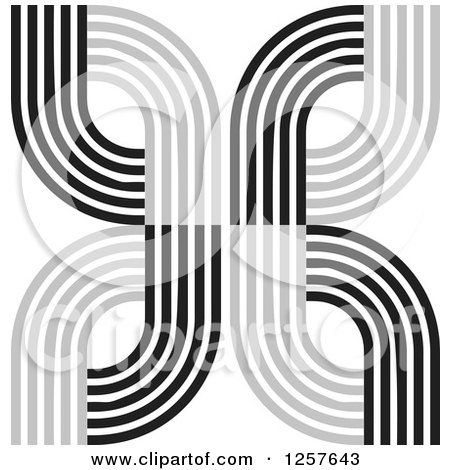 Clipart of a Gray and Black Abstract Road Logo - Royalty Free Vector Illustration by Lal Perera