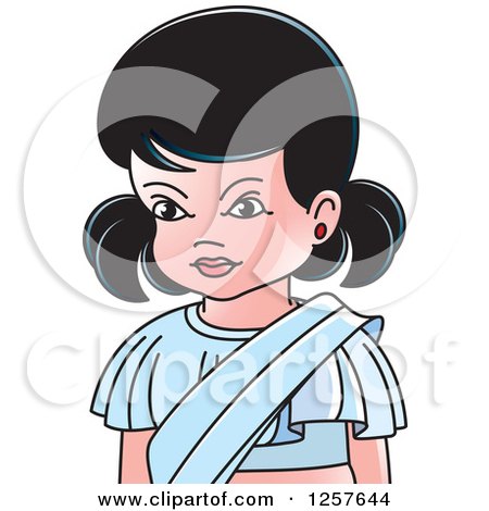 Clipart of a Sinhala Girl at Temple - Royalty Free Vector Illustration by Lal Perera
