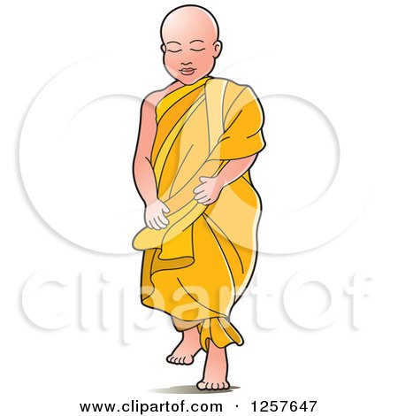 Clipart of a Buddhist Monk - Royalty Free Vector Illustration by Lal Perera
