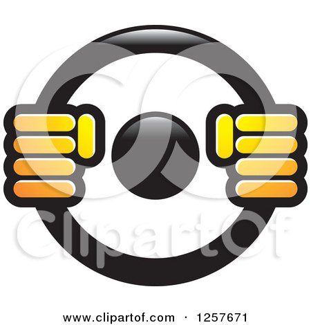 Clipart of Hands on a Steering Wheel - Royalty Free Vector Illustration by Lal Perera
