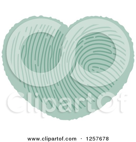 Clipart of a Green Thumbprint Heart - Royalty Free Vector Illustration by Lal Perera