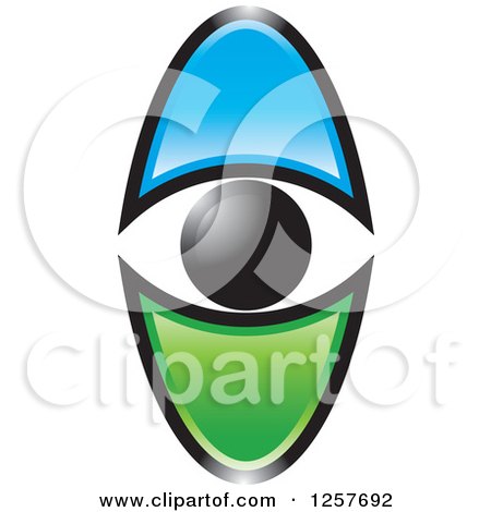 Clipart of a Blue and Green Eye - Royalty Free Vector Illustration by Lal Perera
