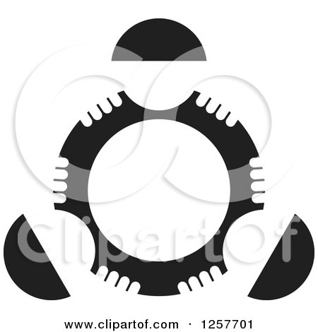 Clipart of a Black and White Circle of Abstract People - Royalty Free Vector Illustration by Lal Perera