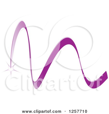 Clipart of a Purple Shooting Star and Trail - Royalty Free Vector Illustration by Lal Perera