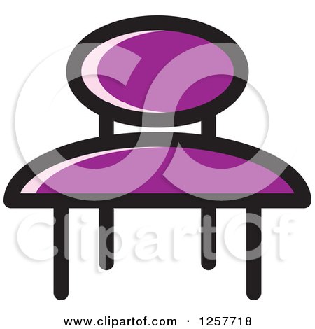 Clipart of a Purple Chair - Royalty Free Vector Illustration by Lal Perera