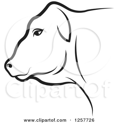 Clipart of a Black and White Cow - Royalty Free Vector Illustration by Lal Perera