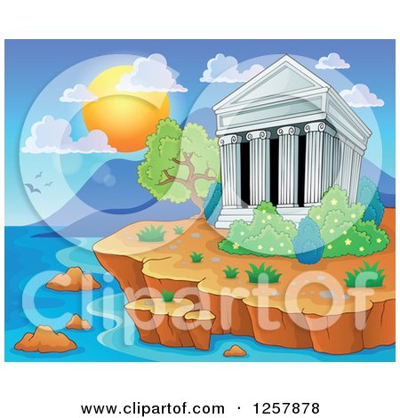 Clipart of the Acropolis of Athens in Greece - Royalty Free Vector Illustration by visekart