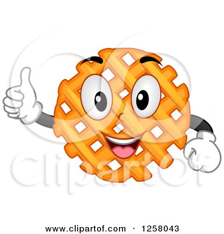 Clipart of a Happy Cross Cut French Fry Character Holding a Thumb up - Royalty Free Vector Illustration by BNP Design Studio