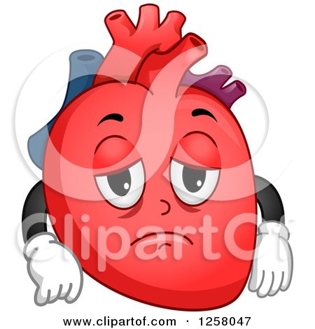 Clipart of a Sad Human Heart - Royalty Free Vector Illustration by BNP Design Studio