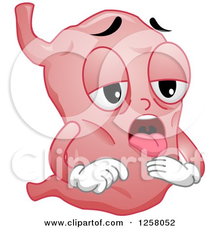 Clipart of a Deyhdrated Stomach Character - Royalty Free Vector Illustration by BNP Design Studio