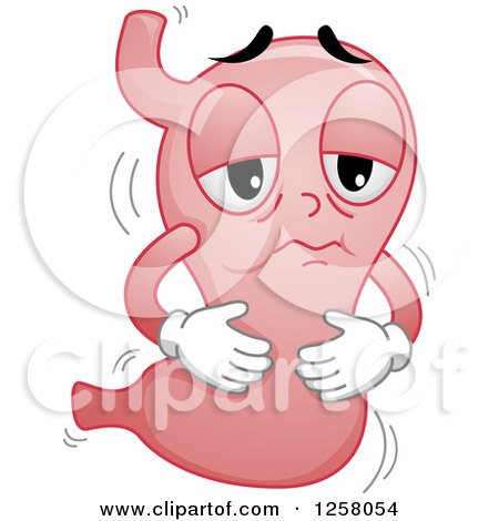 Clipart of a Sick Stomach Character - Royalty Free Vector Illustration by BNP Design Studio
