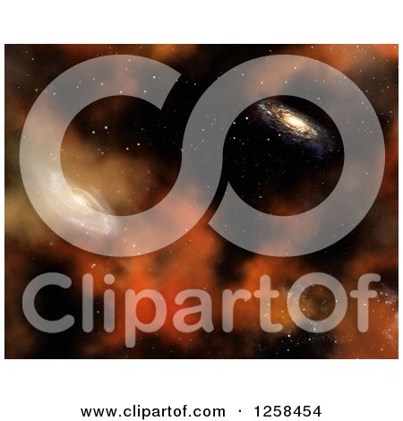 Clipart of a Space Background of Stars Galaxies and Nebula - Royalty Free Illustration by KJ Pargeter