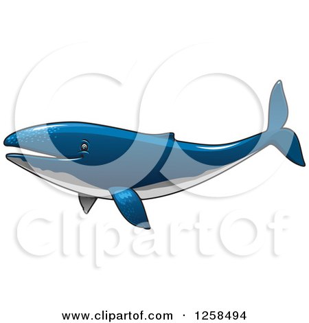 Clipart of a Blue Whale - Royalty Free Vector Illustration by Vector Tradition SM