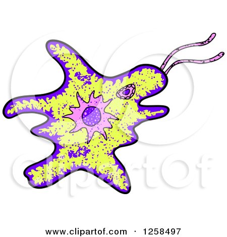 Clipart of a Colorful Doodled Virus or Amoeba - Royalty Free Vector Illustration by Vector Tradition SM